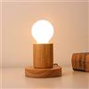 Mengjay Trade Portalampada E27 in legno lampada da tavolo Edison presa EU standard illuminazione decorativa per ufficio, casa, bar, ristorante Leggi la luce notturna leggera. (Stile C.)