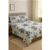 Corredocasa Completo Letto Lenzuola in Pile Coral Soffice Caldo Top QUALITA' Made in Italy- Set Sotto Sopra e Federe Fantasia Super Extra Morbido per un Caldo Inverno - Singolo, Fiori Verde Smeraldo