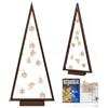 BOGATECO Albero di Natale in legno con illuminazione LED 104 cm di altezza | Decorazione in legno inclusa | Decorazioni natalizie | 30 LED |