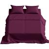 Batik Completo Lenzuola Matrimoniali Cotone: Set Lenzuola Matrimoniale Cotone Elegante e Confortevole per la Tua Camera da Letto - 100% Cotone - Colore Bordeaux