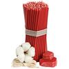 Diveevo Candele di cera d'api per usi religiosi Nr. 140-100 pezzi Candele rituali, lunghezza 16 cm, diametro 5,0 mm, durata 30 minuti, colore rosso, 300 g