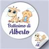 Mr Pubblicità 100 Tag Adesivi personalizzati per nascita, battesimo, compleanno, PERSONALIZZALO QUI con nome, frase, data, etichette adesive per inviti, scatolini, sacchetti, bomboniere, regalini