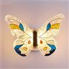 RXPVUXE Farfalla LED Applique da parete 8W Decorazione per interni Lampada da parete Lampada da parete moderna creativa cablata, Pittura Acrilica 3 colori intercambiabili Applique da parete per camera