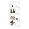 CLP Étagère In Ferro Richiudibile Antje I Scaffale Rustico Cucina 4 Ripiani I Scaffale Espositore Shabby Chic Per Piante E Fiori, Colore:antico bianco