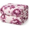 Corredocasa Plaid in Pile Ultra Morbido e Soffice con Elegante Trama Scozzese Made in Italy - Leggero e Confortevole - Perfetto per Divano, Letto (Fiori Rosa, Matrimoniale 210x240)