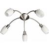 Philips Lighting Usagi Plafoniera Spirale Spot 5 Luci, Acciaio Spazzolato e Vetro Satinato, Bianco