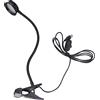 DIYEAH Lampada da Clip LED per Libri, 4W, Luce Ultra Luminosa Paralume per Occhi, Collo Flessibile, USB, per Leggere a Letto