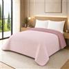 NARCISO - Trapunta Matrimoniale Primaverile con Trama Lavorata dal Design Classico, Trapuntino Ideale per la Mezza Stagione, Copriletto Matrimoniale Leggero (Rosa/Cipria)