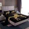 Loussiesd - Set di biancheria da letto con cervi dei cartoni animati, lenzuola per Natale felice, set di biancheria da letto per alci per bambini e adulti, set di biancheria da letto mimetica dorata