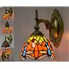WDBZTJ Luce Tiffany Style parete, lampada da parete di vetro macchiato Corridoio con Coprilampada, Retro appliques metallo per soggiorno Camera Accanto Night Light Decor,27