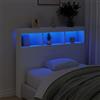 Homgoday Testiera con Contenitore a LED Bianca 120x17x102 cm, Testiere Letto, Testiera del Letto Matrimoniale, Schienale per Letto E Divano