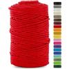 Netuno 1x corda macramè colorata rosso 5 mm 200 m filo macrame corda di cotone filato di cotone cordoncino corda per lavori uncinetto ferri da maglia gomitolo macramè cordino macramè