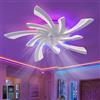 Fachae RGB Ventilatore Da Soffitto Con Luce E Telecomando, Moderno Plafoniera Con Ventilatore Silenzioso LED Dimmerabile, DC 6 Velocità Lampadario Con Ventilatore Reversibile Per Camera Da Letto