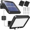 10ELED Lampada Solare da Esterno 100 LED COB con Pannello Separato 5,5V, Batteria 4000mAh, Sensore Crepuscolare e di Movimento, IP65 Impermeabile, Luce Bianca 6000K, Montaggio a Parete.