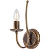 Be-Light Applique Rustico Botte 1 Luce In Ferro Battuto Marrone E Oro