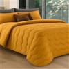 Vionara Home Trapunta Invernale in Microfibra, Tinta Unita Double Face, Imbottitura 300 gr, Piumone Morbido e Avvolgente, Made in Italy (Oro, Singolo)