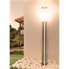 Partenopea® Lampione a led lampioncino con attacco per Lampadine E27 illuminazione da esterno palo da giardino per sentieri moderno (Silver 1 Metro, Luce calda 3000)