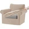 KYJSW Copridivano in Velluto 1/2/3/4 Posti, Copridivani Ektorp Elasticizzato Antiscivolo con Fodera Separata per Schienale E Federa per Cuscino (Colore Sabbia,1 Posto 3 PCS)