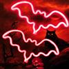 HFHungkeong Insegne al neon a forma di pipistrello per camera da letto, comodino, dormitorio, decorazione da parete, decorazione al neon per Halloween, luci notturne a LED, ornamento da tavolo per feste di