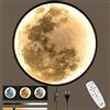 OOWOKS Applique da Parete a Luna Grande da 80 cm, Moderno Lampada da Muro a LED Interni Lampada a Luna Grande Art Deco Lamp Soggiorno Camera da Letto Scale Luce da Parete Dimmerabile LED 45W con Telecomando