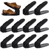 Froadp Scarpiere Regolabili 20 pezzi Plastica Portascarpe Portatile Regolabili in Altezza 3 Livelli Organizer Scarpe Supporto per Ingresso Guardaroba Spogliatoio(Nero)