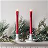 Lights4fun Coppia di Candele rosse sottili a pile di Lights4fun