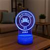 Generico Lampada in Plexiglass Disegno Stemma del Cittadella Calcio e Nome Personalizzato Decor Night Light LED Luce Camera 7 Colori