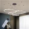 BEHWU Lampadario LED Lampada Soggiorno Lampadario Dimmerabile Con Telecomando Anelli Lampade Sospensione Moderne Tavolo Pranzo Altezza Regolabile Lampadario a Soffitto Acrilico Rotondo in Alluminio