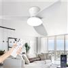 AQLEDY 3 Pale Da Soffitto Con Luce 100cm Lampadario Con Ventilatore Da Soffitto E Telecomando Plafoniera Ventola Da Soffitto Silenzioso Design Memoria Dimmerabile LED 6 Velocità Motore DC Reversibile E Timer