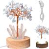 Syglawnd Albero di Chakra, Lampada di ricchezza Albero di naturale Luce notturna Feng Shui Bonsai Spina USB Luce notturna per denaro per soggiorno Blu