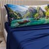 PETTI Artigiani Italiani - Lenzuola in Cotone con Federe in Stampa Digitale, Lenzuolo Una Piazza e Mezza Francese, Completo Letto Fantasia Phi Phi Blu Elettrico, 100% Made in Italy