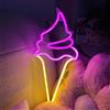 SHANJIA Neon Light Sign, Gelato Neon Luci Gelato Neon Signs Per la Decorazione Della Parete Con 8 Modalità 18 Chiave Telecomando USB o Alimentato a Batteria Per la Casa, Festa (Rosa caldo)