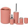 Wanym Set Completo di Accessori per il Bagno, Moderno ed Elegante - 6 pezzi, Con Dispenser Sapone, Portaspazzolino, Portasaponetta, Portascopino, Pattumiera, Tazza per Spazzolino da Denti,Caffè
