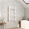 EMKE Termoarredo elettrico 96x54cm, 500W, Radiatore da bagno con display digitale, scaldasalviette elettrico bagno diritto (Bianco)