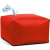 SXBCyan Pouf Poggiapiedi Impermeabile (Senza Imbottitura) pour Esterni, Interni, Giardino, Campeggio, Spiaggia, Rettangolare Poltrona A Sacco, Sgabello Angolare(Red,65x65x40cm-cover)