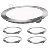 Gnetic Glass Onssi - Piastra LED da soffitto 20 W, 2000 lumen, rotonda Φ220 mm, da incasso superslim, faretto da soffitto, pannello LED (PACK 5) cornice argento luce neutra 4000 K