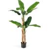 COSTWAY Pianta Finta da Interno ed Esterno 160/165/195 cm, Banano Artificiale Alto con Foglie e Tronchi, Pianta Artificiale Grande in Vaso per Salotto, Ingresso e Ufficio (165 cm)