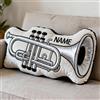 XIAO.Z Personalizzato classico a forma di tromba a tema cuscino musica amante regali, nome personalizzato 2D stampato strumento musicale tromba gettare cuscino divano cuscini decorativi