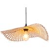 DUNMW Lampada a sospensione in bambù intrecciata a mano Lampadario a cappello semplice Lampada da soffitto Lampadario in bambù naturale per sala da pranzo, sala da tè, ristorante