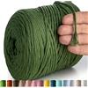 MeriWoolArt® Corda di Cotone 4mm 225m Corda Macramè Naturale, Filato Morbido per Tessuto da Parete, Macrame Fatto A Mano Parete Appeso Boho, Piume Macramè Acchiappasogni, Decorazione Macramè Fai Da Te