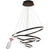 BEHWU Moderna Lampada a Sospensione a LED Anelli Lampada a Sospensione Altezza Regolabile Lampadario a Soffitto Moderno Dimmerabile 3000k-6000k con Telecomando per Soggiorno Camera da Letto Sala da Pr