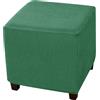 CLGTY Copri Pouf Quadrato Elasticizzato in Morbido Elastan-verde scuro