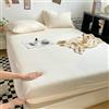 Stfery Completo Lenzuola 3 Federe 220x200 Completo Lenzuola Super King Size 3 Pezzi in Cotone Lavato, Tinta Unita, Bianco Cremoso