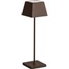 ROSSINI Siesta Lampada a Led da Tavolo Portatile Senza Fili Ricaricabile con USB Touch Dimmerabile IP54 Uso Interno/Esterno H.37cm 2,2watt Luce Calda 2700K 200lm 9 ore di Autonomia (Corten)