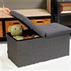 BAKAJI Cassapanca Pouf Contenitore Poggiapiedi per Camera da Letto Panca Sgabello Struttura Pieghevole Rivestimento in Tessuto Seduta Rimovibile Imbottita Dimensione 38 x 76 cm (Grigio)