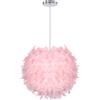 iDEGU Lampada a Sospensione LED Moderno, Lampadario a Sospensione in Piume 30CM Illuminazione E27 Decorazione Lampada a Soffitto per Camera da Letto Soggiorno Corridoio (Rosa)