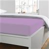 Home Tresor - Lenzuolo Sotto Letto Singolo con Angoli Elasticizzati, cm. 90x210 h. Materasso 25, 100% Puro Cotone, Made In Italy, Lilla