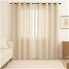 PALUPLUS 2 Tende a Pannelli con Occhielli in Metallo, misura 140x280 cm cadauna, Tende Eleganti Trasparenti Semi Oscuranti per Camera da Letto, Soggiorno -707M -1,1 (Beige)