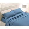 SpazioTessile - Una Federa Cuscino 52x82cm a 3 Volani in Finissmo Percalle Morbido e Setoso, Federe Cuscino Letto Cotone Certificato Oeko-Tex, Biancheria da Letto Made in Italy - Denim