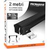 Eurocali 1x Profilo da 2 metri (2mt) in Alluminio Nero per Strisce LED Copertura Opaca larghezza max striscia led 12 mm - 17.2 x 14.4